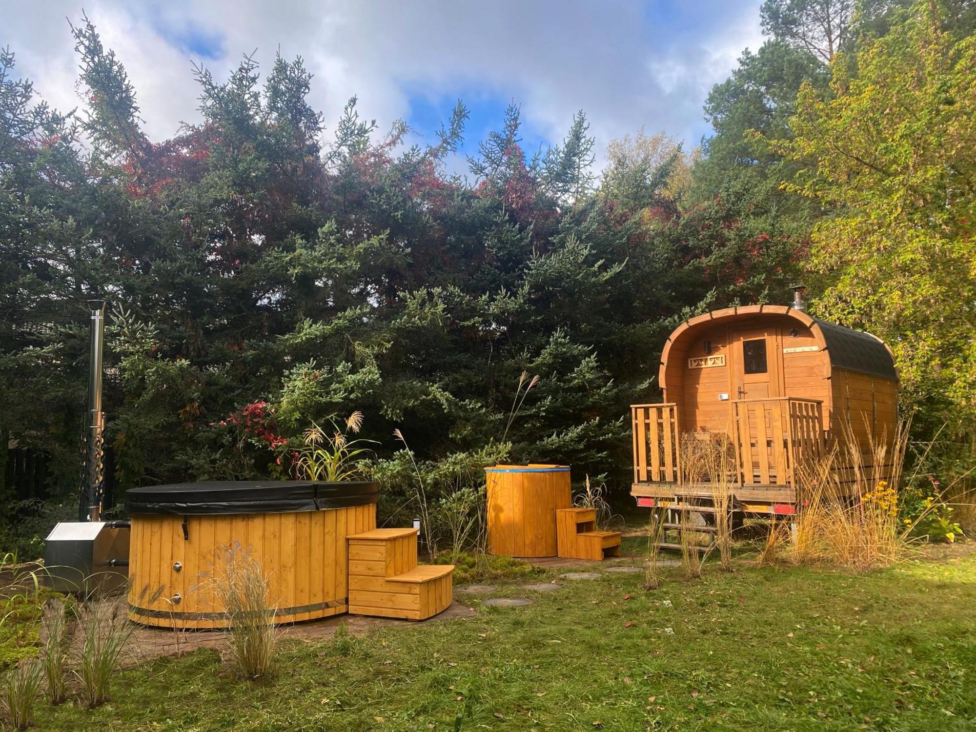 Szeroki Bor Oaza W Puszczy Z Sauna, Bania I Jacuzzi Exterior photo